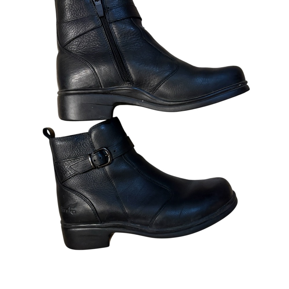 Dansko Black Leather Zip Up Buckle Ankle Boots Size 9 EU 39